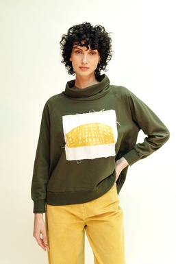 2504106Cap Sweatshirt Green Opera