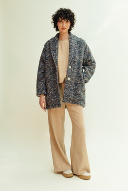 2504121 Coat Blue/ Brown