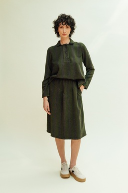 2504242 Blouse Stripes Green Grey