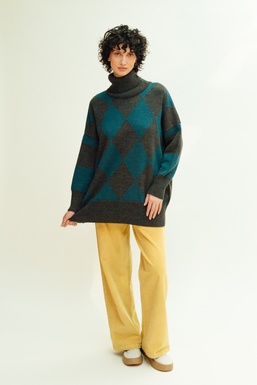 2504360 Pullover Grey/ Green