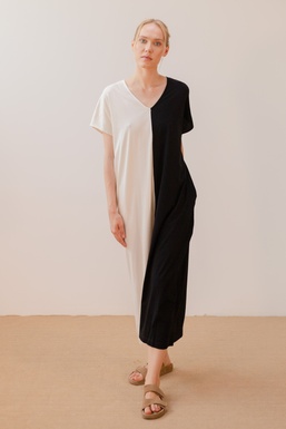2602109 Vestido Crudo Negro