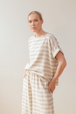 2602245 Blusa Rayas beige Verde