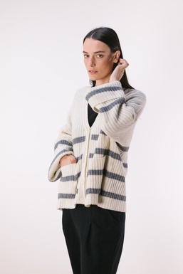 2603382 Chaqueta Crudo rayas Grises