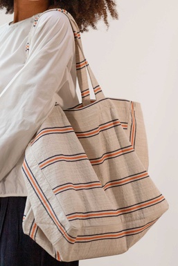 2501154 Bolso Rayas azul/ Naranja