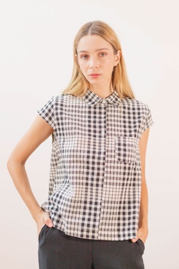 2502125 Blusa Vichy negra